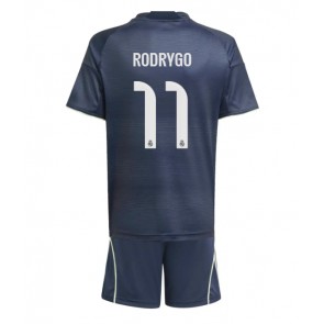 Lacne Dětský Futbalové dres Real Madrid Rodrygo Goes #11 2025-26 Krátky Rukáv - Preč (+ trenírky)